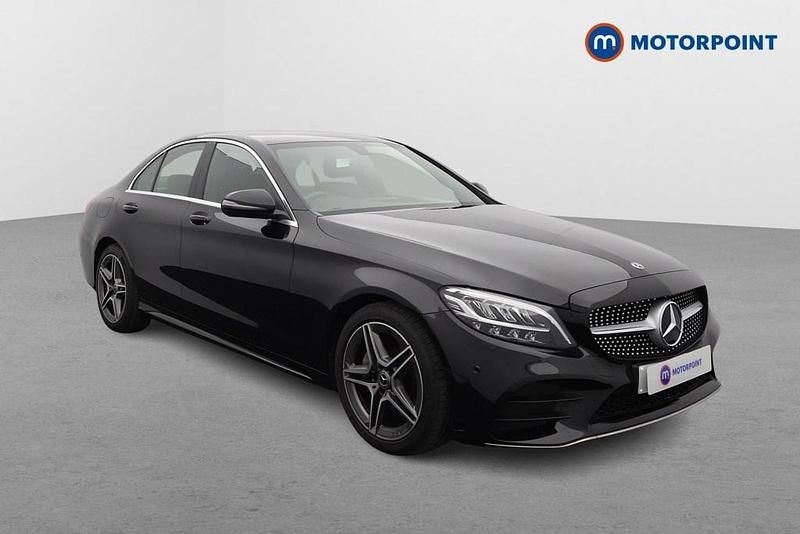 Black Used 2019 Mercedes C220 AMG line Sedan | £18,299 (Good price) - Image 1/4