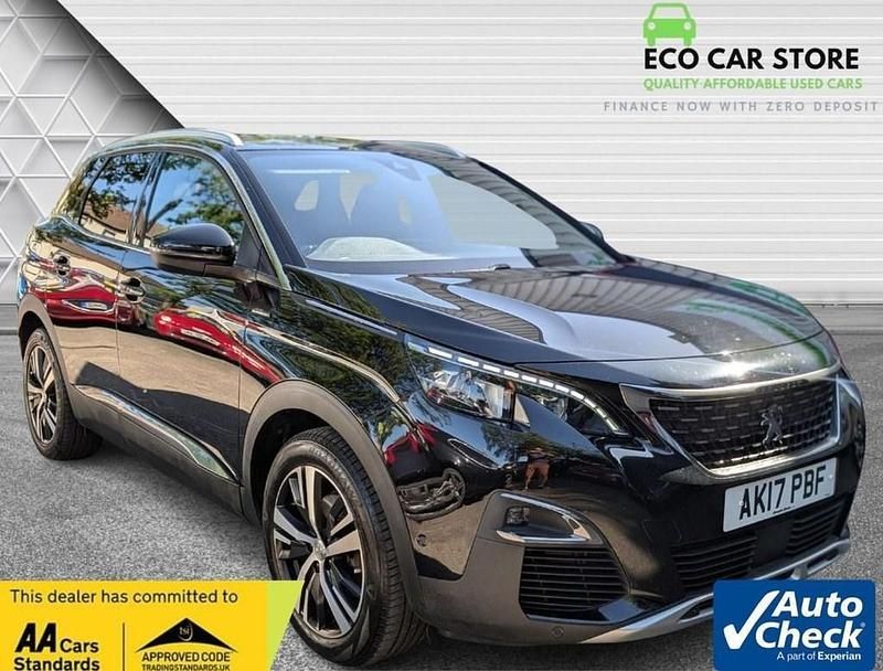 Black Used 2017 Peugeot 3008 GT-line Hatchback | £10,995 (Fair price) - Image 1/4