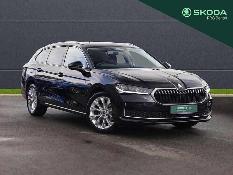 Midnight black metallic Used 2024 Skoda Superb SE L Estate | £29,995 (Expensive) - Image 1/4