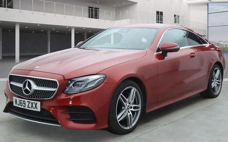 Used Mercedes E220 AMG line 194 HP (142 kW) 2019 Red Coupe