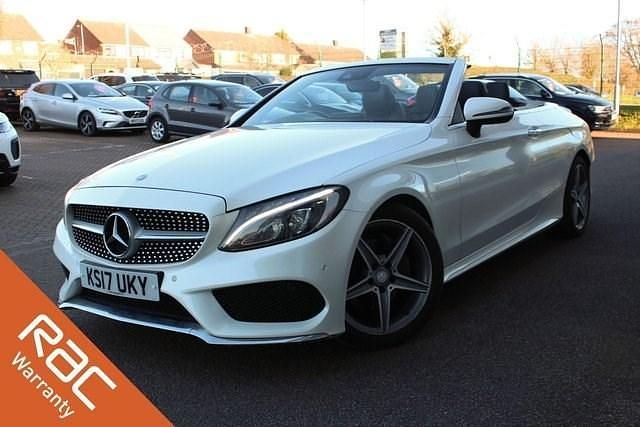 Used Mercedes C220 AMG line 170 HP (125 kW) 2017 White Cabriolet