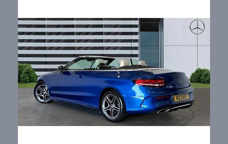 Used Mercedes C200 AMG line 180 HP (132 kW) 2023 Blue Cabriolet