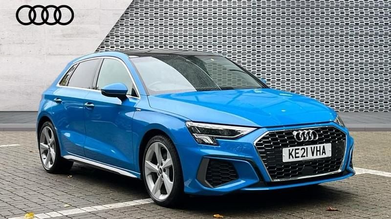 Blue Used 2021 Audi A3 S-Line Hatchback | £20,145 (Fair price) - Image 1/4