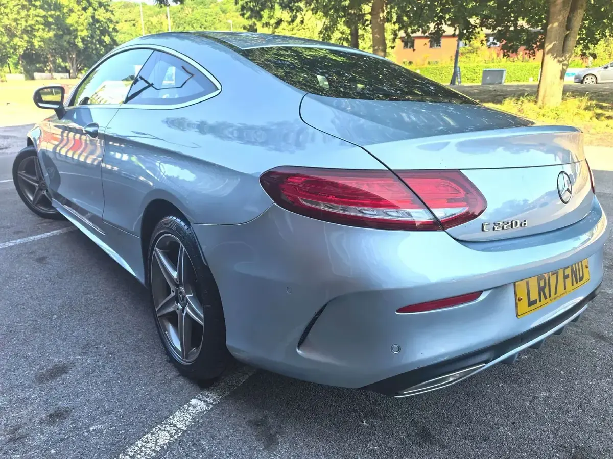 Used Mercedes C220 AMG line 170 HP (125 kW) 2017 Silver Coupe