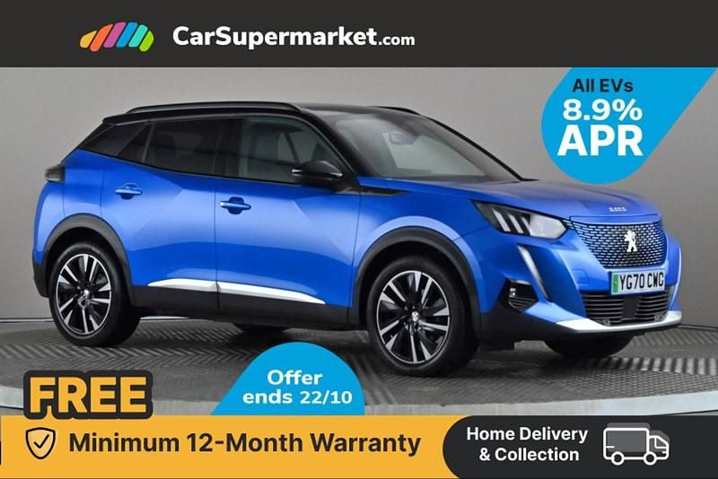 Blue Used 2020 Peugeot e-2008 GT-line SUV | £12,697 (Fair price) - Image 1/4