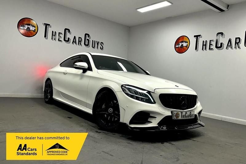 Used Mercedes C200 AMG line 198 HP (145 kW) 2018 White Coupe