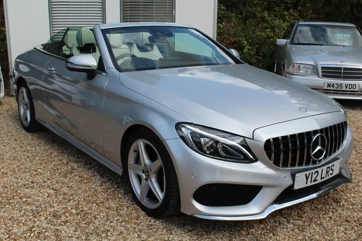 Used Mercedes C220 AMG line 167 HP (122 kW) 2017 Silver Cabriolet