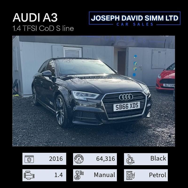 Black Used 2016 Audi A3 S-Line Sedan | £11,999 (Fair price) - Image 1/4