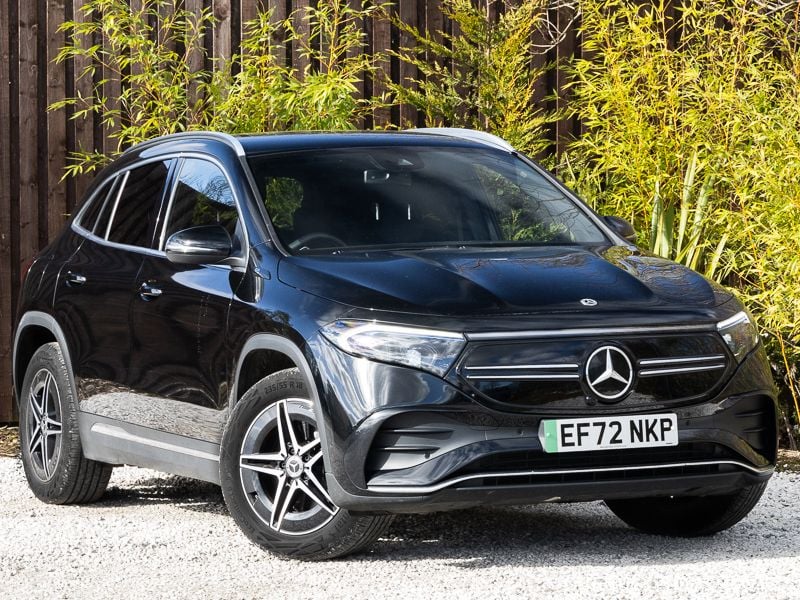 Cosmos black metallic Used 2022 Mercedes EQA350 AMG line SUV | £24,498 (Fair price) - Image 1/4