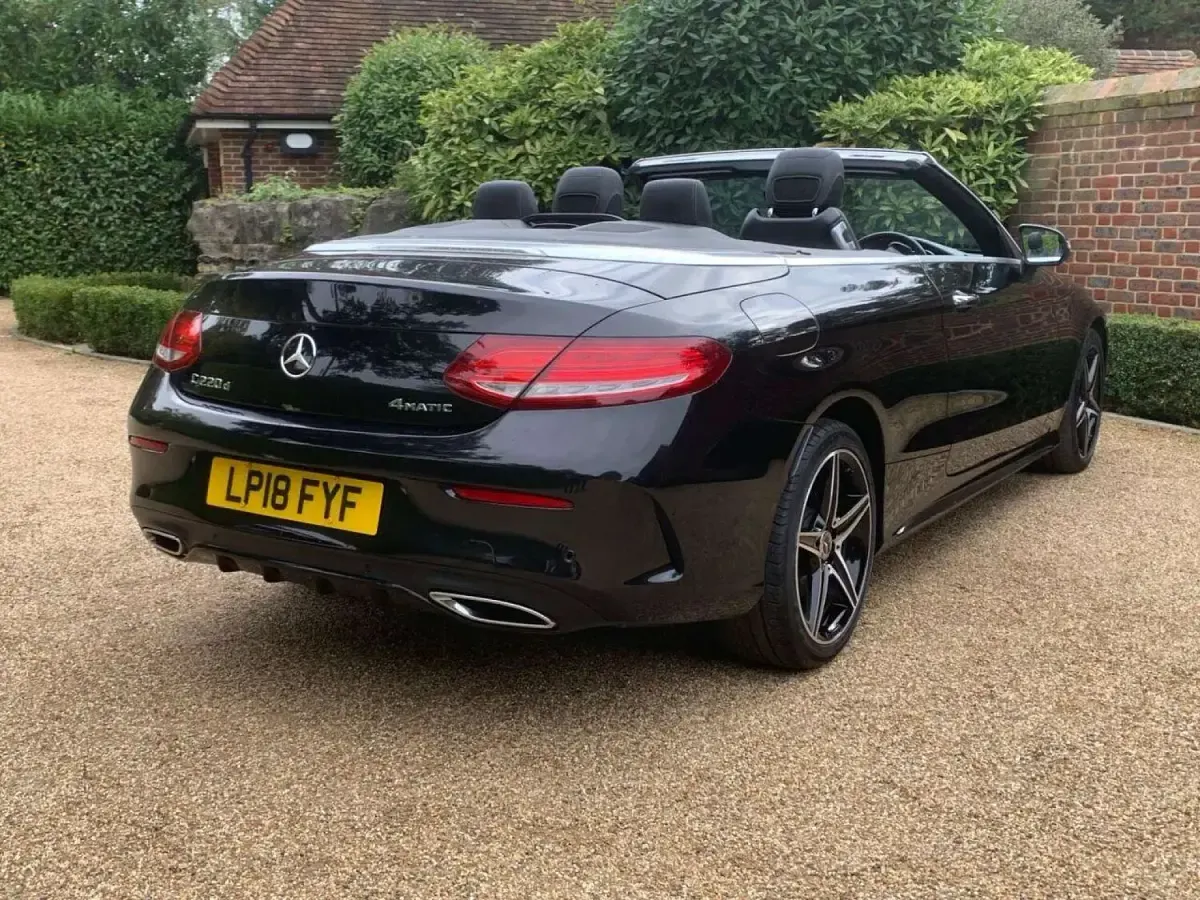 Used Mercedes C220 AMG line 2018 Black Cabriolet
