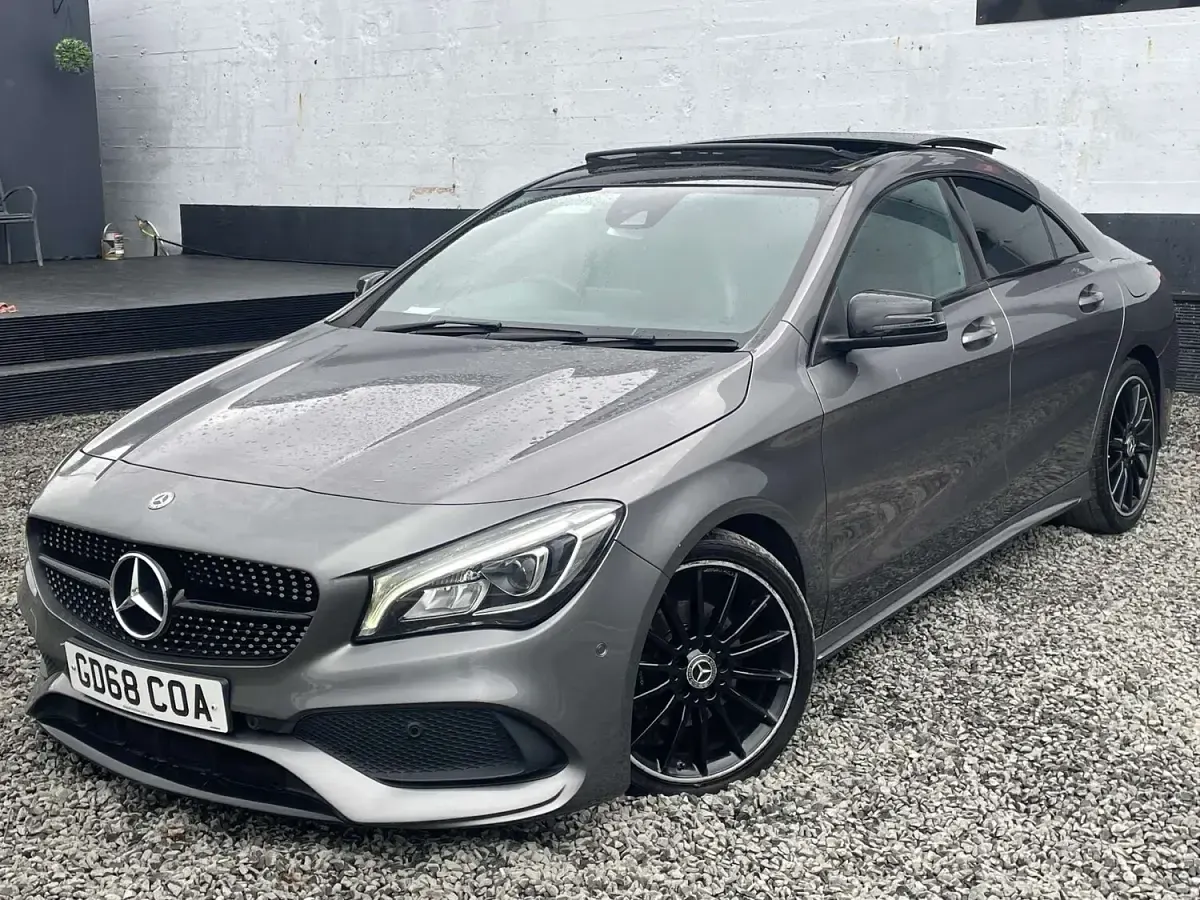 Begagnad Mercedes CLA200 AMG line 156 HK (114 kW) 2018 Grå Sportkupé