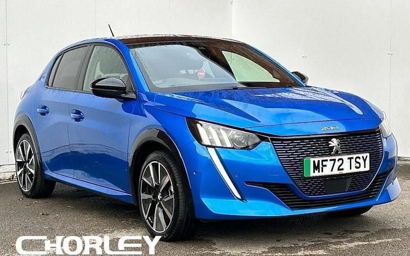 Blue Used 2022 Peugeot e-208 Premium Hatchback | £14,591 (Fair price) - Image 1/4