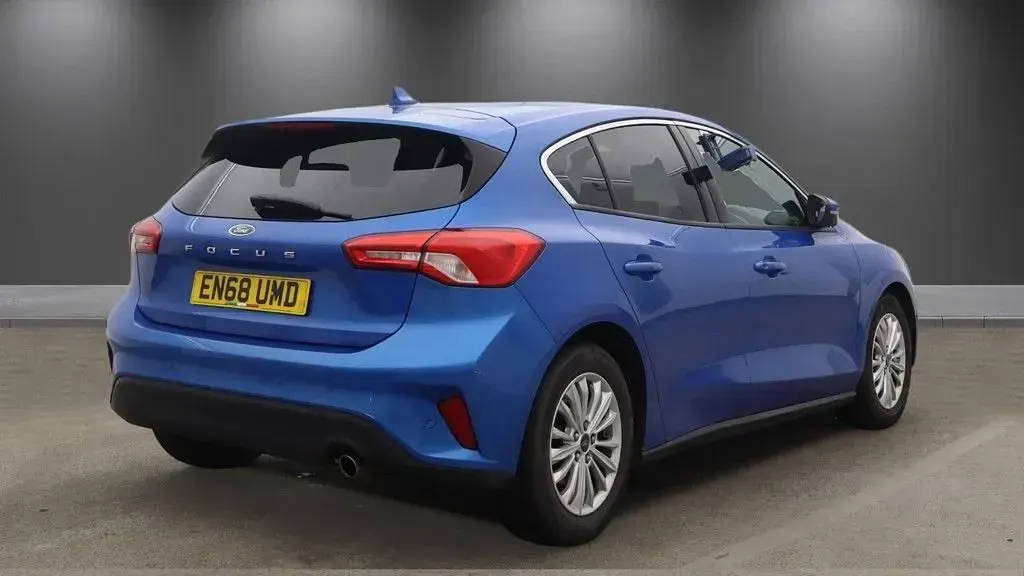 Begagnad Ford Focus Titanium 125 HK (91 kW) 2018 Blå Halvkombi