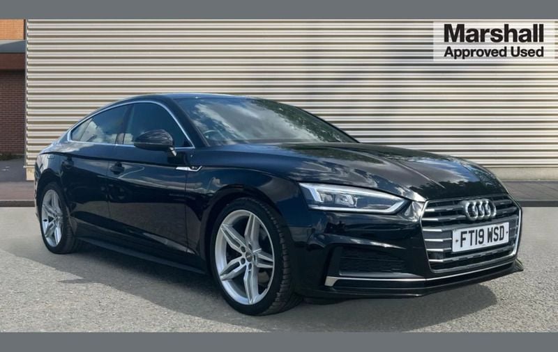 Black Used 2019 Audi A5 Sportback S-Line Hatchback | £17,779 (Good price) - Image 1/4