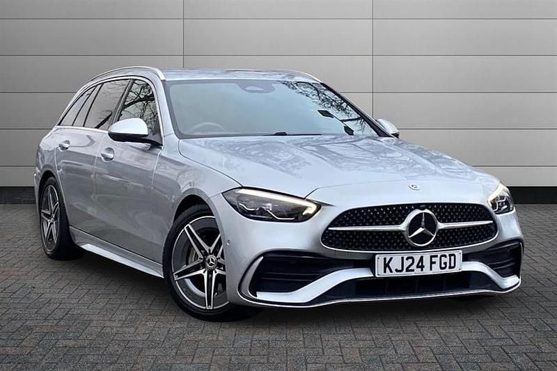 High tech silver Used 2024 Mercedes C200 AMG line Estate | £27,350 (Good price) - Image 1/4