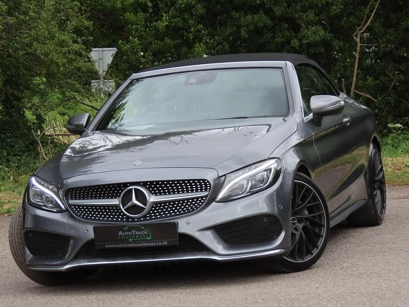 Used Mercedes C220 AMG line 170 HP (125 kW) 2018 Grey Cabriolet