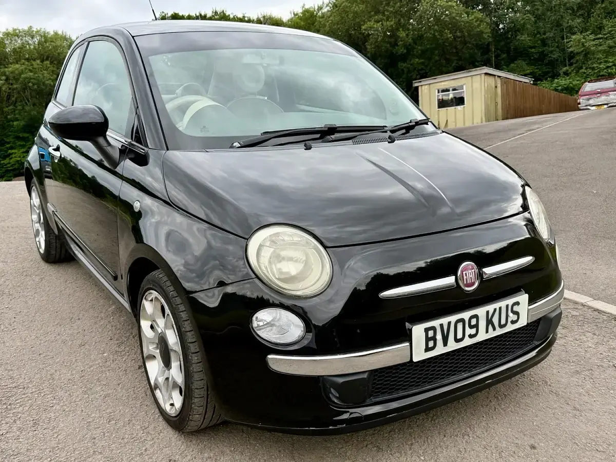 Used Fiat 500 Lounge 69 HP (50 kW) 2009 Black Cabriolet