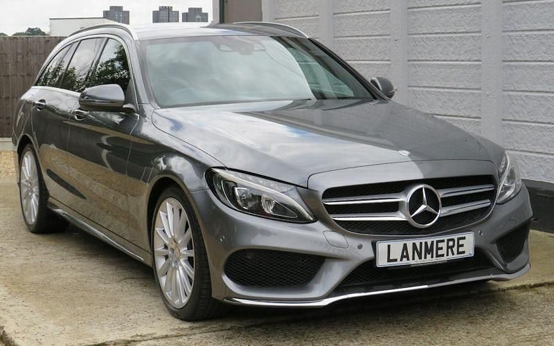 Used Mercedes C200 AMG line 136 HP (100 kW) 2017 Selenite grey Estate