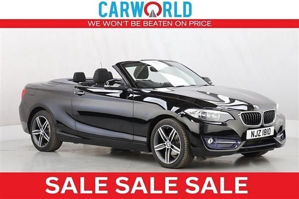Black Used 2017 BMW 218 Sport Line Cabriolet | £11,400 (Good price) - Image 1/3