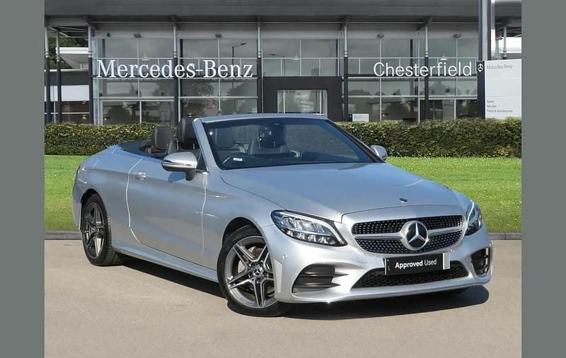 Used Mercedes C200 AMG line 180 HP (132 kW) 2019 Silver Cabriolet