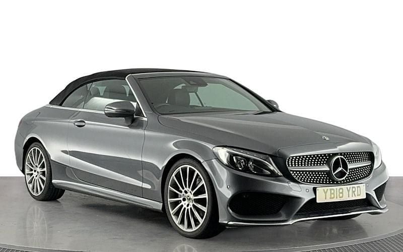 Used Mercedes C220 AMG line 170 HP (125 kW) 2018 Grey Cabriolet
