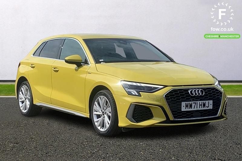 Yellow Used 2021 Audi A3 e-tron S-Line Hatchback | £19,199 (Fair price) - Image 1/4