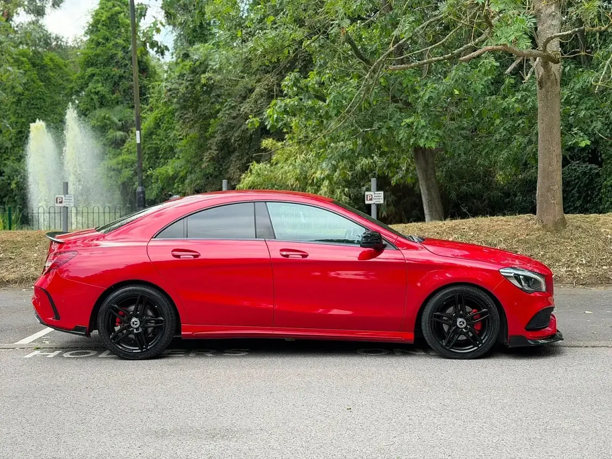 Used Mercedes CLA180 AMG line 122 HP (89 kW) 2016 Red Coupe