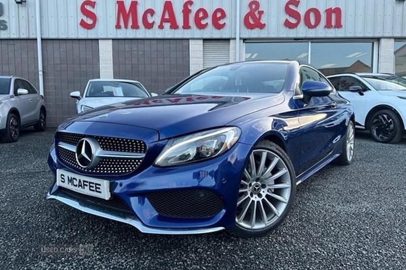 Used Mercedes C220 AMG line 170 HP (125 kW) 2018 Blue Coupe