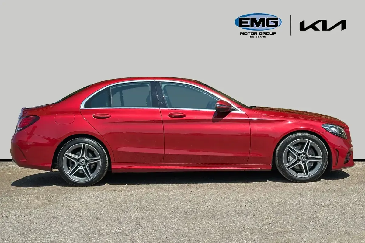 Used Mercedes C200 AMG line 198 HP (145 kW) 2019 Red Sedan