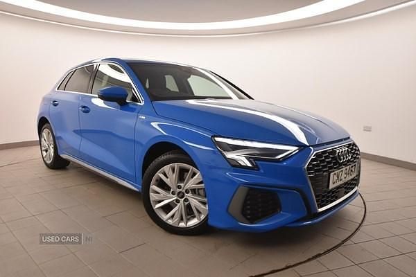 Blue Used 2024 Audi A3 e-tron S-Line Hatchback | £23,885 (Fair price) - Image 1/4