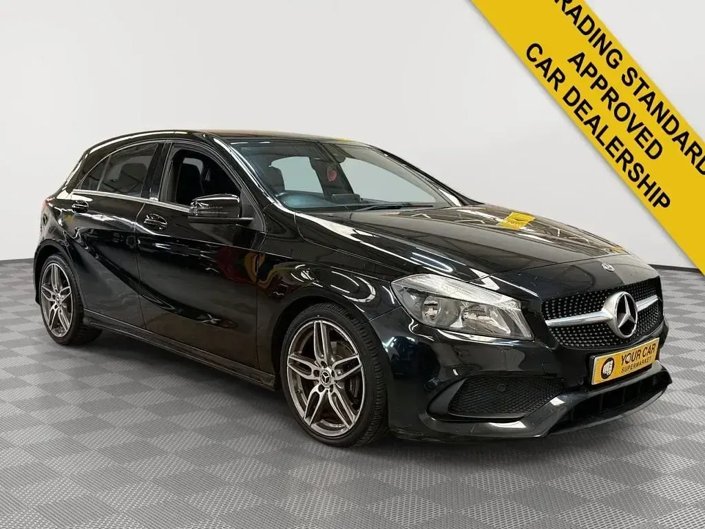 Used Mercedes A180 AMG Line Premium 122 HP (89 kW) 2016 Black Hatchback