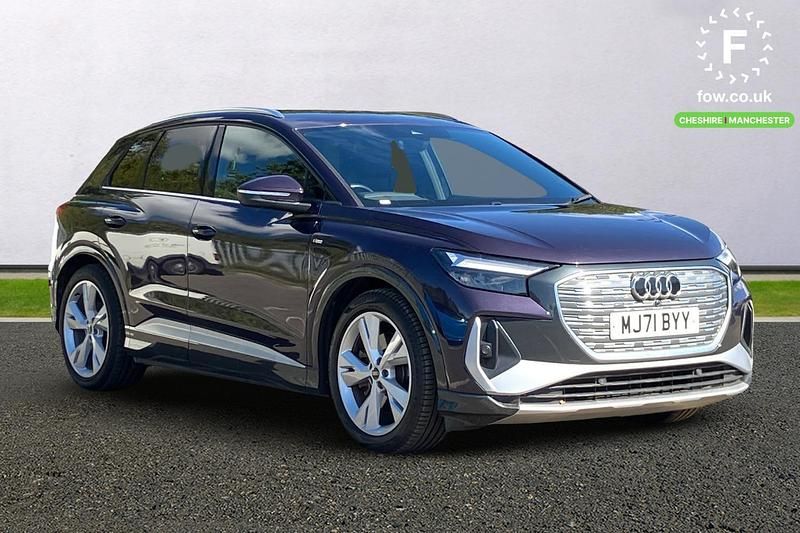 Mauve/purple Used 2021 Audi Q4 e-tron S-Line SUV | £23,099 (Fair price) - Image 1/4