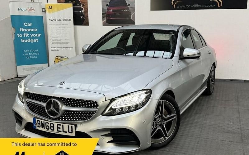Used Mercedes C220 AMG line 194 HP (142 kW) 2019 Silver Sedan