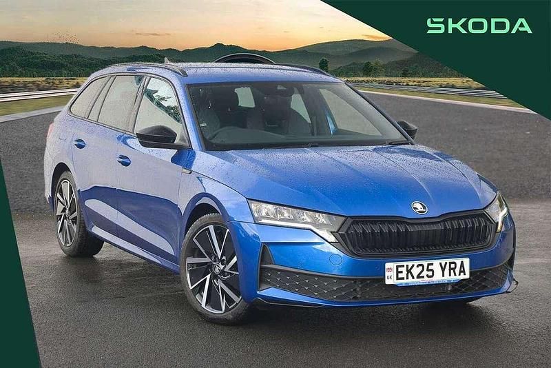 Race blue metallic New 2025 Skoda Octavia SportLine Estate | £30,995 (Expensive) - Image 1/4