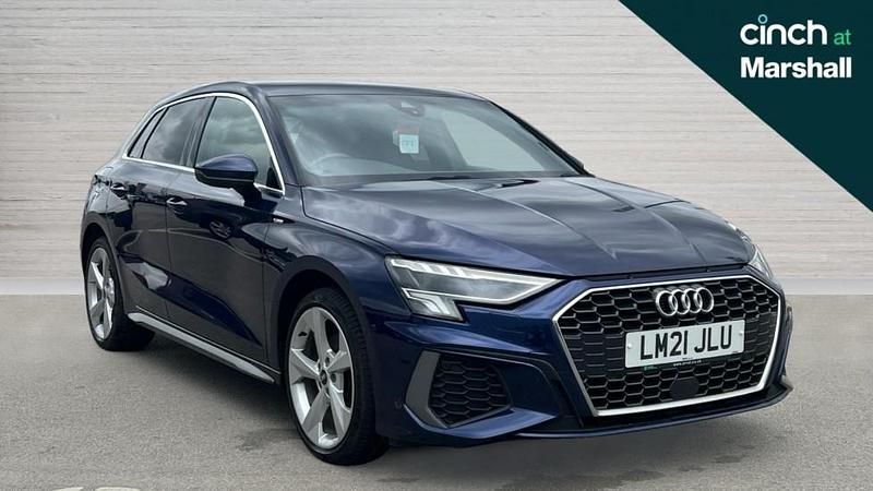 Blue Used 2021 Audi A3 e-tron S-Line Hatchback | £14,515 (Fair price) - Image 1/4