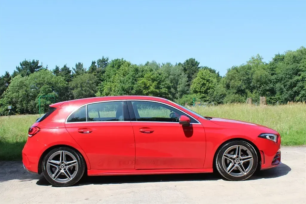 Used Mercedes 200 AMG line 160 HP (117 kW) 2018 Red Hatchback