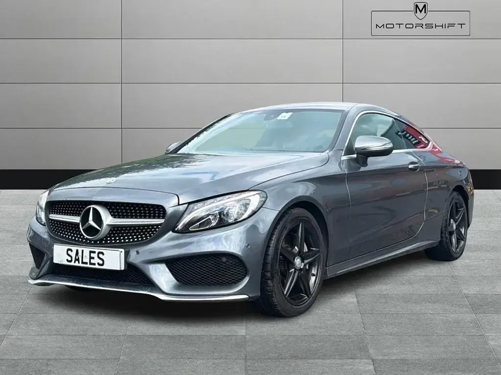 Used Mercedes C220 AMG line 170 HP (125 kW) 2017 Grey Coupe