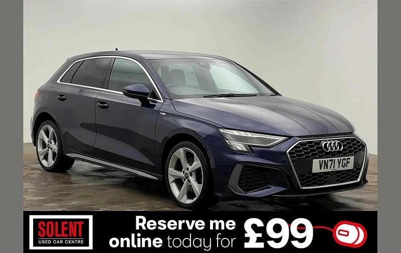 Blue Used 2022 Audi A3 e-tron S-Line Hatchback | £16,990 (Fair price) - Image 1/3