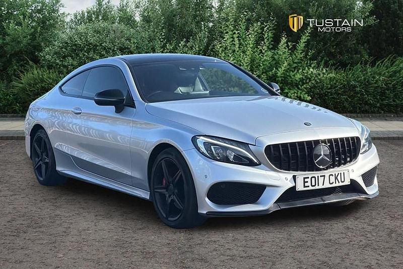 Used Mercedes C220 AMG line 170 HP (125 kW) 2017 Silver Coupe