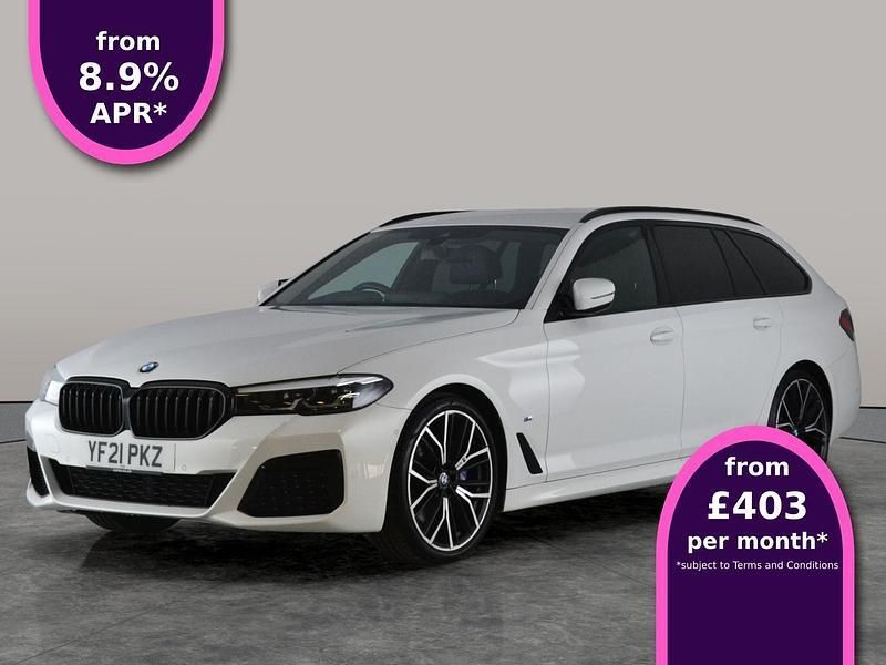 White Used 2021 BMW 520 M Sport Estate | £25,856 (Fair price) - Image 1/3