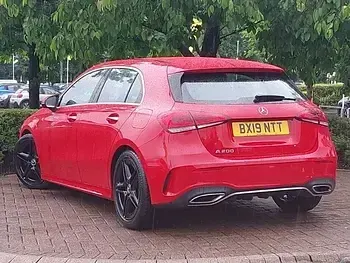 Used Mercedes A200 AMG line 163 HP (119 kW) 2019 Red Hatchback