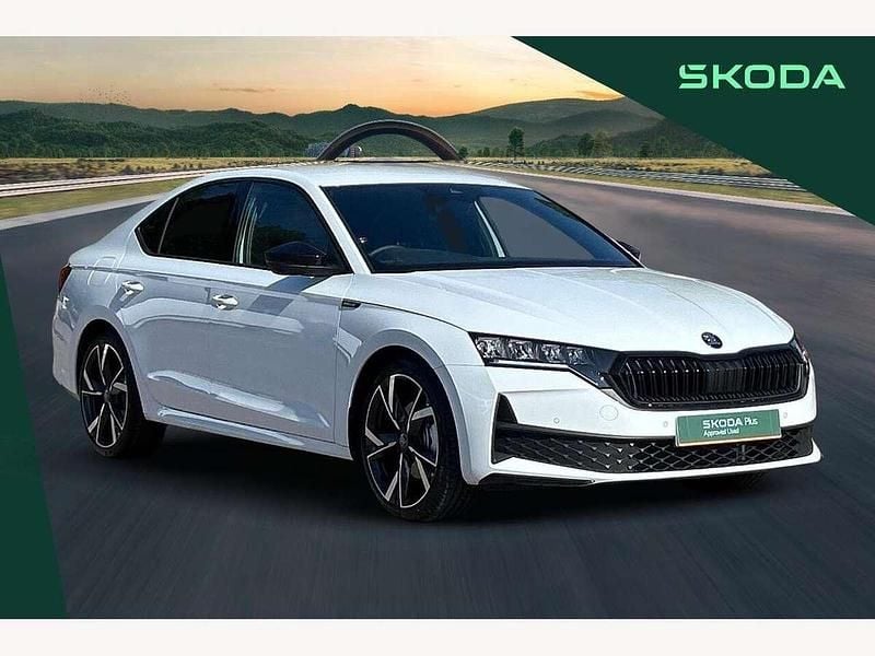 Moon white New 2025 Skoda Octavia SportLine Hatchback | £34,900 (Expensive) - Image 1/3