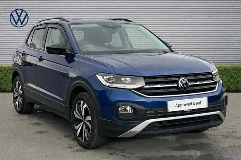Used VW T-Cross Black Edition 110 HP (80 kW) 2023 Reef blue metallic SUV