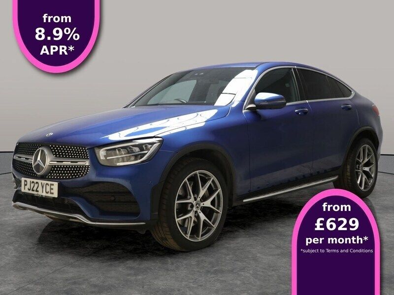 Blue Used 2022 Mercedes GLC300e AMG line Coupe | £39,707 (A bit pricey) - Image 1/3