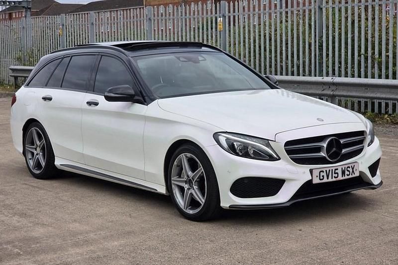 White Used 2015 Mercedes C220 AMG Line Premium Estate | £8,995 (Fair price) - Image 1/1