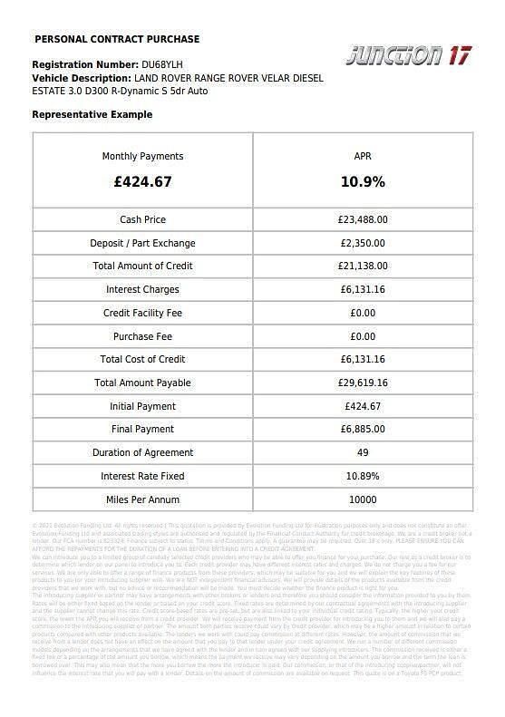 Used Land Rover Range Rover Velar R-Dynamic 300 HP (220 kW) 2018 Grey SUV