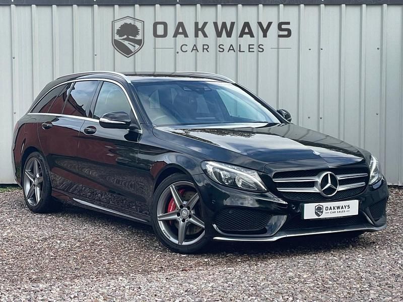 Black Used 2015 Mercedes C300 AMG line Estate | £8,495 (Expensive) - Image 1/4