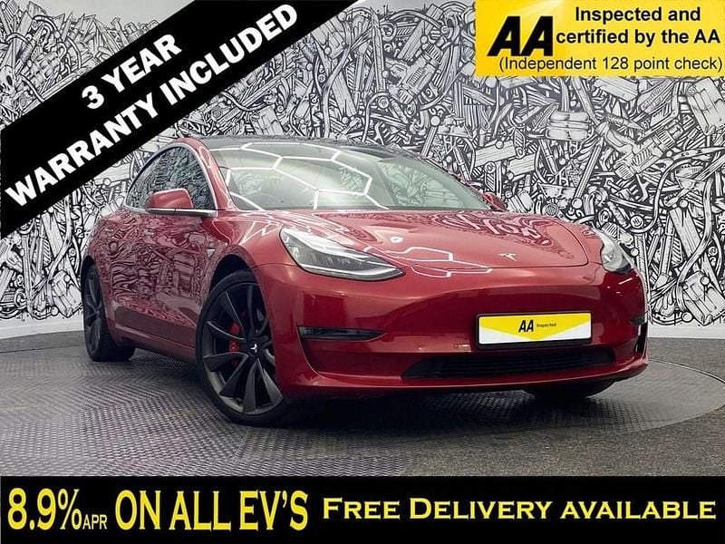 Red Used 2019 Tesla Model 3 Performance Sedan | £19,495 (Fair price) - Image 1/2