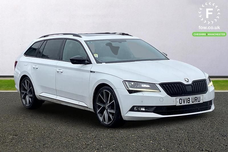 White Used 2018 Skoda Superb SportLine Estate | £16,799 (Fair price) - Image 1/3