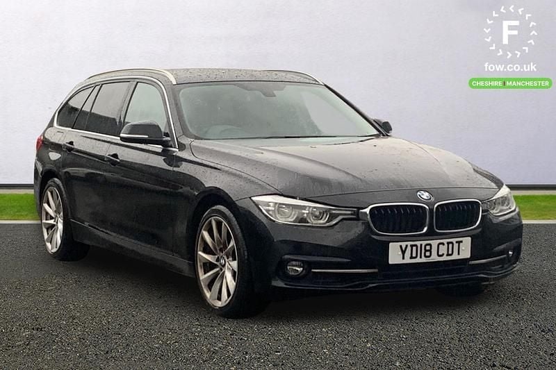 Black Used 2018 BMW 318 Sport Line Estate | £14,099 (Good price) - Image 1/3